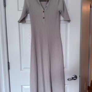 Vince Taupe Elbow Sleeve Dress
